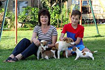 Marianne and Rikus with Pups